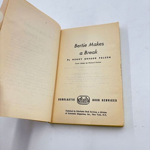 (1963) BERTIE MAKES A BREAK: HENRY G FELSEN/ Vintage PB 5th printing - Picture 5 of 6